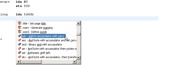 IDE content assist