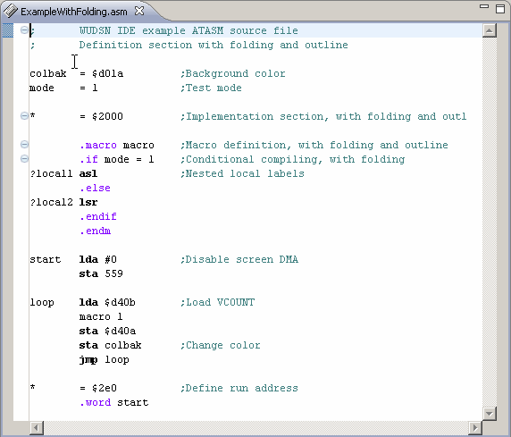 IDE content folding