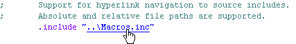 IDE navigation to source file